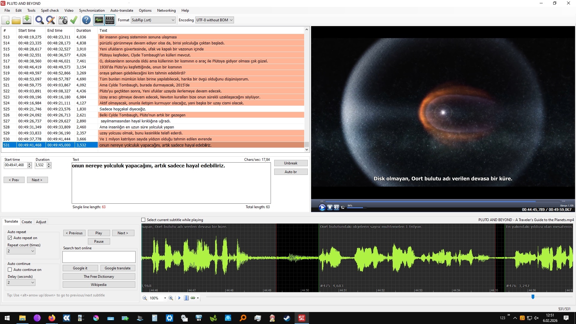 Pluto Documentary Turkish Translation